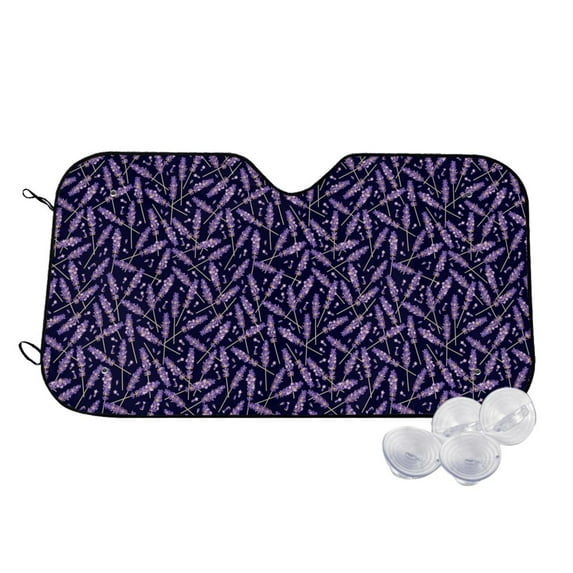 Haiem Lavender Flowers Car Windshield Sun Shade - Blocks UV Rays Sun Visor Protector, Sunshade to Keep Your Vehicle Cool, Universal Fit SUV Van Sedan-