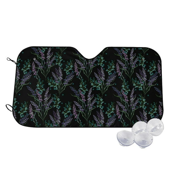 Haiem Lavender Flowers Car Windshield Sun Shade - Blocks UV Rays Sun Visor Protector, Sunshade to Keep Your Vehicle Cool, Universal Fit SUV Van Sedan-