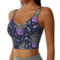 thumbnail image 1 of Haiem Lavender Flowers Pattern Womens Sports Bra - U Neck Padded Low Impact Yoga Bra Workout Crop Top Gym Moisture-Wicking Workout Vest -XX-Large, 1 of 9