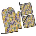 thumbnail image 1 of Haiem Lavender Flowers Print Extra Long Oven Mitts and Pot Holders 4pc Sets: Heat Resistant Silicone Oven Mittens with Mini Oven Gloves and Hot Pads Potholders, 1 of 6