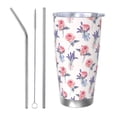 thumbnail image 1 of Haiem Lavender Flowers Printed 20oz Straight Skinny Car Cups With Insulated Cup Sleeve Portable Handle, Sports Travel Coffee Mug, Stainless Steel, Insulated-Straw Three-piece Set, 1 of 8
