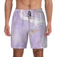 thumbnail image 1 of Haiem Lavender Glitter Foil Stripes Men'S Quick-Dry Swim Trunks: Comfortable Beach Shorts With Mesh Lining And Pockets - Ideal For Swimming And Sunbathing X-Large, 1 of 9