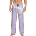 thumbnail image 1 of Haiem Lavender Glitter Foil Stripes Men's Pajama Pants Ultra Lightweight Pjs Bottoms Sleepwear Bottom Pants with Pocket Drawstring-Large, 1 of 9