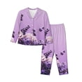 thumbnail image 1 of Haiem Lavender Roses Arrangement Pattern Women’s Long-sleeve Sleepwear,Sleepwear Set,2-piece Loungewear Set,Soft PJs Comfy Nightwear with Pockets-Large, 1 of 7