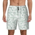 thumbnail image 1 of Haiem Leaf Print Mens Swim Trunks with Compression Liner 2 in 1 Swimming Shorts Stretch Swimwear Quick Dry,Board Shorts-Large, 1 of 9