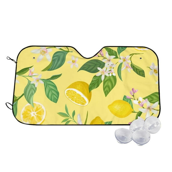 Haiem Lemon Car Windshield Sun Shade - Blocks UV Rays Sun Visor Protector, Sunshade to Keep Your Vehicle Cool, Universal Fit SUV Van Sedan-Small