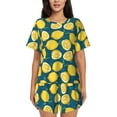 thumbnail image 1 of Haiem Lemon Pattern Pajama Set for Women 2 Piece Lounge Set Short Sleeve Tops and Shorts Soft Sleepwear-3X-Large, 1 of 7