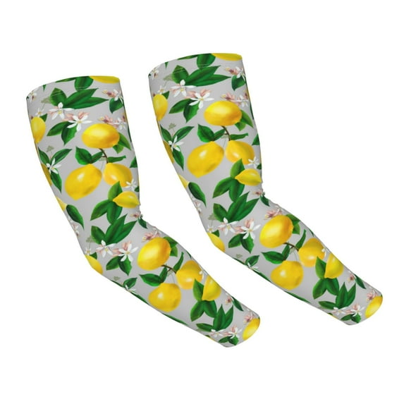 Haiem Lemon Seamless Pattern Oil Painting Effect UV Protection Cooling Arm Sleeves for Men and Women UPF 50 Sun Sleeve