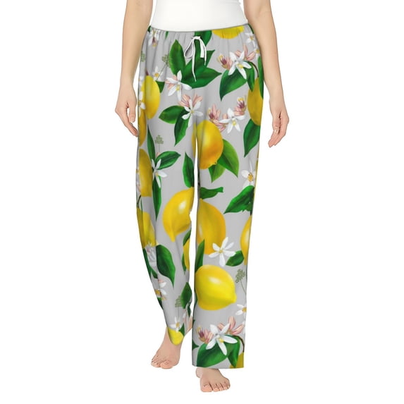 Haiem Lemon1 Women's Pajama Pants Ultra Lightweight Pjs Bottoms Sleepwear Bottom Pants With Pocket Drawstring-X-Large