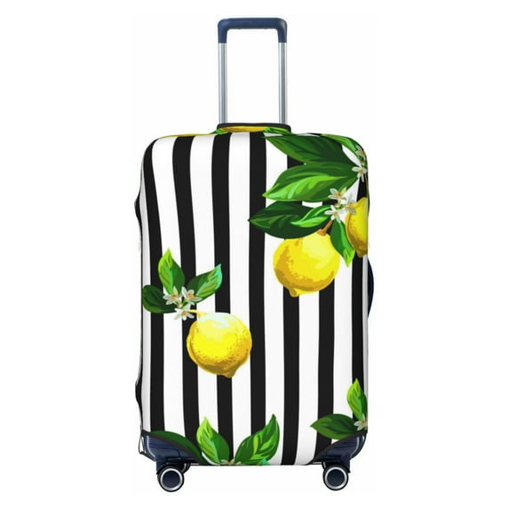 Haiem Lemons On Striped Luggage Cover,Durable, Washable Suitcase Protector With Anti-Scratch Technology - Keep Your Luggage Looking New Small