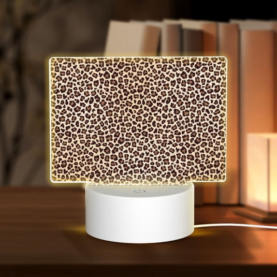 Haiem Leopard Print-2 Pattern Acrylic Night Light Gift with 3 Color ModesTouch-Sensitive LED Lamp Perfect Gift for Mother's Day, Birthday, or Christmas