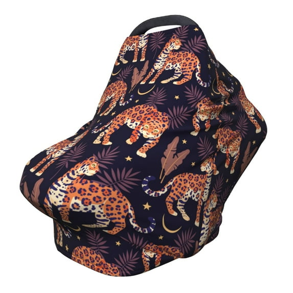 Haiem Leopard Print Baby Nursing Cover & Nursing Poncho - Multi Use Cover for Baby Car Seat Canopy, Stroller Cover, 360°Full Privacy Breastfeeding Coverage