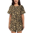 thumbnail image 1 of Haiem Leopard Print Pattern Pajama Set for Women 2 Piece Lounge Set Short Sleeve Tops and Shorts Soft Sleepwear-X-Large, 1 of 7