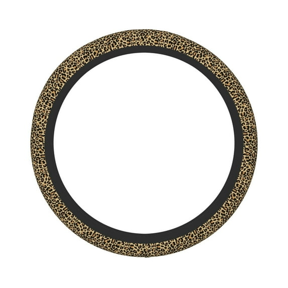 Haiem Leopard Print Print Steering Wheel Cover 15 Inches for Women Men, Neoprene Anti-Slip Steering Wheel Grip Wrap Car Accessories Protective Case Cover for Vehicle Truck SUV
