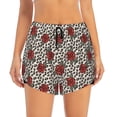 thumbnail image 1 of Haiem Leopard Print Rose Women's 2 in 1 Running Shorts - Lightweight Athletic Workout Gym Yoga Breathable Sports Shorts Liner with Phone Pockets-, 1 of 9
