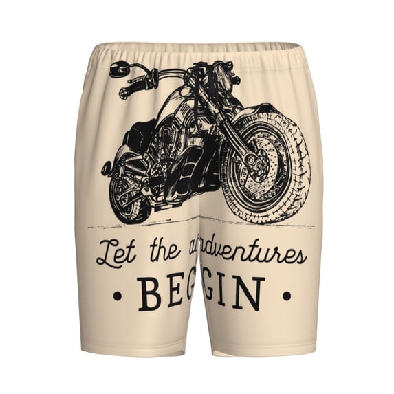 Haiem Let The Adventure Begin Men's Pajama Short with Soft Woven Cotton Elastic Waistband Sleep Short-4X-Large