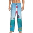 thumbnail image 1 of Haiem Lighthouse Sea Port Men's Pajama Pants Ultra Lightweight Pjs Bottoms Sleepwear Bottom Pants with Pocket Drawstring-XX-Large, 1 of 9