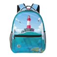 thumbnail image 1 of Haiem Lighthouse Sea Port Printed School Backpack,Casual Travel Lightweight Backpack,Durable Comfortable Multifunctional Backpack,Laptop Backpack, 1 of 5