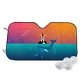 thumbnail image 1 of Haiem Lighthouse and Whale Car Windshield Sun Shade - Blocks UV Rays Sun Visor Protector, Sunshade to Keep Your Vehicle Cool, Universal Fit SUV Van Sedan-Medium, 1 of 7