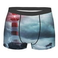thumbnail image 1 of Haiem Lighthouse in a Stormy Sea Men's Boxer Briefs, Every Day Comfort Stretch Cotton Moisture-Wicking Underwear-Large, 1 of 9