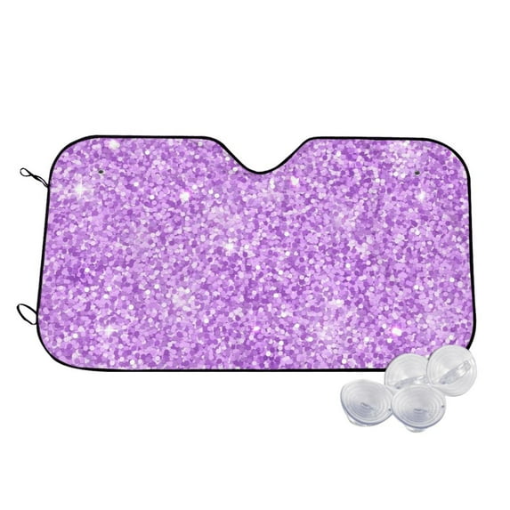 Haiem Lilac Glittering Car Windshield Sun Shade - Blocks UV Rays Sun Visor Protector, Sunshade to Keep Your Vehicle Cool, Universal Fit SUV Van Sedan-Medium