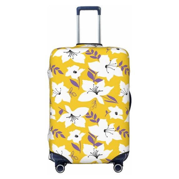 Haiem Lilies Flowers Luggage Cover Printed Suitcase Covers for Luggage Elastic Washable Suitcase Protector Fits 18-32 Inch Luggage-Small