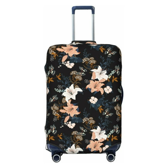 Haiem Lilies Flowers Luggage Cover Printed Suitcase Covers for Luggage Elastic Washable Suitcase Protector Fits 18-32 Inch Luggage-X-Large