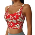 thumbnail image 1 of Haiem Lilies Flowers Pattern Womens Sports Bra - U Neck Padded Low Impact Yoga Bra Workout Crop Top Gym Moisture-Wicking Workout Vest -Small, 1 of 9
