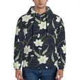 thumbnail image 1 of Haiem Lilies Flowers Patterned Men's Hoodie with Kangaroo Pocket - Ideal Pullover Sweatshirt for Daily Wear, Travel, and Home-Large, 1 of 7