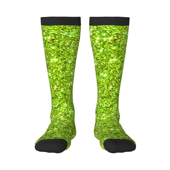 Haiem Lime green glitter Socks, Funny Novelty Crazy Design Cotton Socks Sports Socks Knee High Socks For Men, Women,1Pairs - Gift For Working Friends