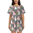 thumbnail image 1 of Haiem Llamas Pattern Pajama Set for Women 2 Piece Lounge Set Short Sleeve Tops and Shorts Soft Sleepwear-Medium, 1 of 7