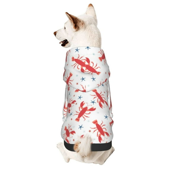 Haiem Lobsters And Sea Stars for Winter Dog Hoodie Sweatshirts with Pockets Warm Dog Clothes for Small Dogs Chihuahua-Small
