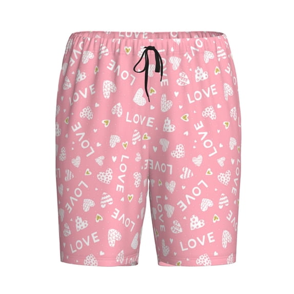 Haiem Love Men's Pajama Short with Soft Woven Cotton Elastic Waistband Sleep Short-X-Large