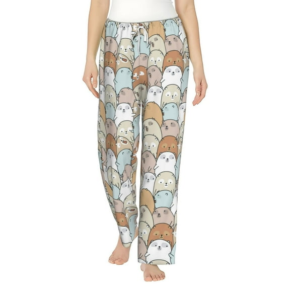 Haiem Lovely Bear Women's Pajama Pants Ultra Lightweight Pjs Bottoms Sleepwear Bottom Pants With Pocket Drawstring-Medium
