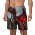 thumbnail image 1 of Haiem Majestic Red Dragon Mens Swim Trunks with Compression Liner 2 in 1 Swimming Shorts Stretch Swimwear Quick Dry,Board Shorts-Medium, 1 of 9