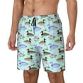 Haiem Mallard Duck Of Lotus Flowers Mens Swim Trunks with Compression