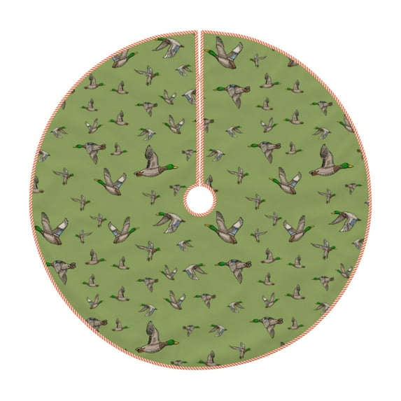 Haiem Mallard Duck Pattern Christmas Tree Skirt Merry Christmas Party Christmas Tree Decoration,New Year Decorations-30"
