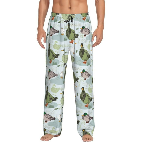 Haiem Mallard Ducks Wild Birds Men's Pajama Pants Ultra Lightweight Pjs Bottoms Sleepwear Bottom Pants With Pocket Drawstring-Small