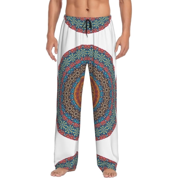 Haiem Mandala Men's Pajama Pants Ultra Lightweight Pjs Bottoms Sleepwear Bottom Pants with Pocket Drawstring-Small