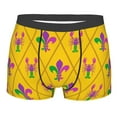 thumbnail image 1 of Haiem Mardi Gras Crayfish and Fleur de lis Men's Boxer Briefs, Every Day Comfort Stretch Cotton Moisture-Wicking Underwear-XX-Large, 1 of 9