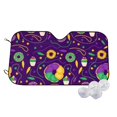 thumbnail image 1 of Haiem Mardi Gras and Donuts Car Windshield Sun Shade - Blocks UV Rays Sun Visor Protector, Sunshade to Keep Your Vehicle Cool, Universal Fit SUV Van Sedan-Medium, 1 of 7