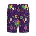 thumbnail image 1 of Haiem Mardi Gras and Donuts Men's Pajama Short with Soft Woven Cotton Elastic Waistband Sleep Short-X-Large, 1 of 9