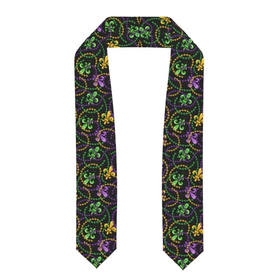 Haiem Mardi Gras6 Pattern Graduation Stole 2024 | Premium Satin Sash for Graduation Ceremony