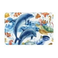 thumbnail image 1 of Haiem Marine Animals Front Door Mat Indoor Outdoor Entrance, Waterproof All-Season, All-Weather Doormat, Durable Flannel Fabric, Fade Resistant, Low Profile, 16x24in, 1 of 9