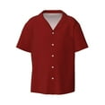 thumbnail image 1 of Haiem Maroon Men's Casual Shirts Short Sleeve Button Down Shirts Fashion Textured Summer Beach Shirt-Small, 1 of 7