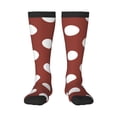 thumbnail image 1 of Haiem Maroon And White Polka Dot Socks, Funny Novelty Crazy Design Cotton Socks Sports Socks Knee High Socks For Men, Women,1Pairs - Gift For Working Friends, 1 of 8