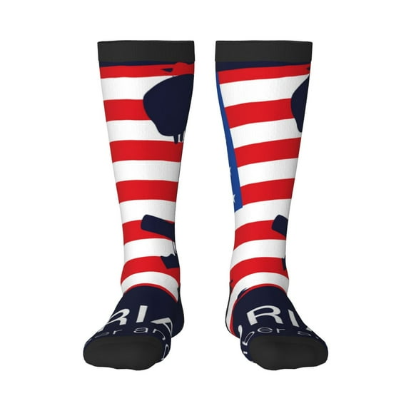Haiem Memorial Day Socks, Funny Novelty Crazy Design Cotton Socks Sports Socks Knee High Socks For Men, Women,1Pairs - Gift For Working Friends