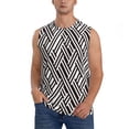 thumbnail image 1 of Haiem Men's Black White Stripes Print Tank Tops Summer Sleeveless Cut Off Workout T-Shirts Fitness Vest Athletic Undershirts-3X-Large, 1 of 8