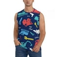 thumbnail image 1 of Haiem Men's Colorful Excavator Print Tank Tops Summer Sleeveless Cut Off Workout T-Shirts Fitness Vest Athletic Undershirts-X-Large, 1 of 8