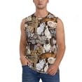 thumbnail image 1 of Haiem Men's Cut Cats Print Tank Tops Summer Sleeveless Cut Off Workout T-Shirts Fitness Vest Athletic Undershirts-X-Large, 1 of 8